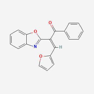 molecular formula C20H13NO3 B5483331 2-(1,3-benzoxazol-2-yl)-3-(2-furyl)-1-phenyl-2-propen-1-one 