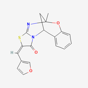 13-(3-furylmethylene)-9-methyl-8-oxa-12-thia-10,15-diazatetracyclo[7.6.1.0~2,7~.0~11,15~]hexadeca-2,4,6,10-tetraen-14-one