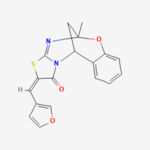 molecular formula C18H14N2O3S B5483361 13-(3-furylmethylene)-9-methyl-8-oxa-12-thia-10,15-diazatetracyclo[7.6.1.0~2,7~.0~11,15~]hexadeca-2,4,6,10-tetraen-14-one 