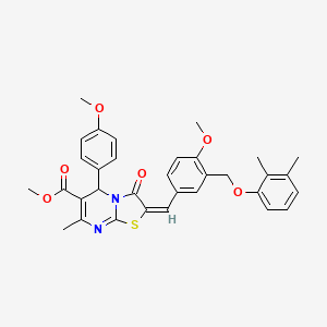 molecular formula C33H32N2O6S B5483365 methyl 2-{3-[(2,3-dimethylphenoxy)methyl]-4-methoxybenzylidene}-5-(4-methoxyphenyl)-7-methyl-3-oxo-2,3-dihydro-5H-[1,3]thiazolo[3,2-a]pyrimidine-6-carboxylate 