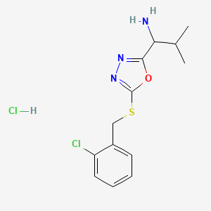 molecular formula C13H17Cl2N3OS B5483390 (1-{5-[(2-chlorobenzyl)thio]-1,3,4-oxadiazol-2-yl}-2-methylpropyl)amine hydrochloride 