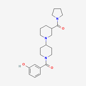 molecular formula C22H31N3O3 B5483398 3-{[3-(pyrrolidin-1-ylcarbonyl)-1,4'-bipiperidin-1'-yl]carbonyl}phenol 