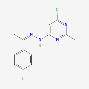 molecular formula C13H12ClIN4 B5483404 1-(4-iodophenyl)ethanone (6-chloro-2-methyl-4-pyrimidinyl)hydrazone 