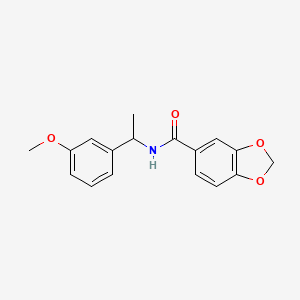 molecular formula C17H17NO4 B5483412 N-[1-(3-methoxyphenyl)ethyl]-1,3-benzodioxole-5-carboxamide 