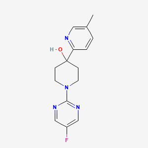 molecular formula C15H17FN4O B5483430 1-(5-fluoropyrimidin-2-yl)-4-(5-methylpyridin-2-yl)piperidin-4-ol 