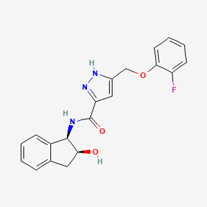 5-[(2-fluorophenoxy)methyl]-N-[(1R,2S)-2-hydroxy-2,3-dihydro-1H-inden-1-yl]-1H-pyrazole-3-carboxamide