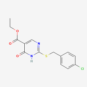 molecular formula C14H13ClN2O3S B5483464 ethyl 2-[(4-chlorobenzyl)thio]-6-oxo-1,6-dihydro-5-pyrimidinecarboxylate 