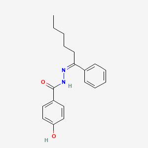 4-hydroxy-N'-(1-phenylhexylidene)benzohydrazide