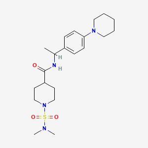 molecular formula C21H34N4O3S B5483482 1-[(dimethylamino)sulfonyl]-N-{1-[4-(1-piperidinyl)phenyl]ethyl}-4-piperidinecarboxamide 