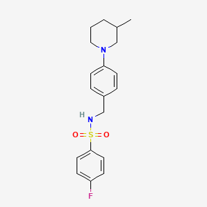 molecular formula C19H23FN2O2S B5483488 4-fluoro-N-[4-(3-methyl-1-piperidinyl)benzyl]benzenesulfonamide 