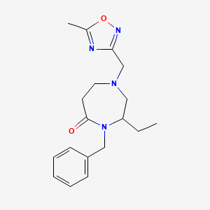 4-benzyl-3-ethyl-1-[(5-methyl-1,2,4-oxadiazol-3-yl)methyl]-1,4-diazepan-5-one