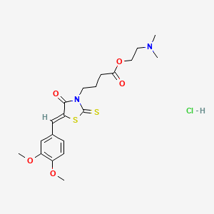 molecular formula C20H27ClN2O5S2 B5483514 2-(dimethylamino)ethyl 4-[5-(3,4-dimethoxybenzylidene)-4-oxo-2-thioxo-1,3-thiazolidin-3-yl]butanoate hydrochloride 