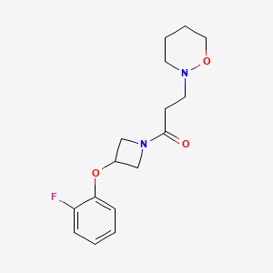 molecular formula C16H21FN2O3 B5483524 2-{3-[3-(2-fluorophenoxy)azetidin-1-yl]-3-oxopropyl}-1,2-oxazinane 