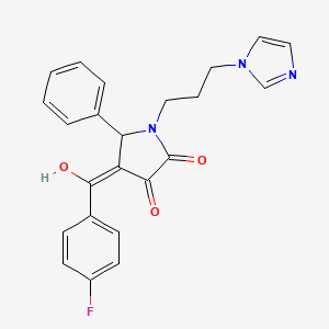 molecular formula C23H20FN3O3 B5483530 4-(4-fluorobenzoyl)-3-hydroxy-1-[3-(1H-imidazol-1-yl)propyl]-5-phenyl-1,5-dihydro-2H-pyrrol-2-one 