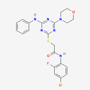 2-{[4-anilino-6-(4-morpholinyl)-1,3,5-triazin-2-yl]thio}-N-(4-bromo-2-fluorophenyl)acetamide