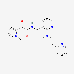 molecular formula C21H23N5O2 B5483547 N-({2-[methyl(2-pyridin-2-ylethyl)amino]pyridin-3-yl}methyl)-2-(1-methyl-1H-pyrrol-2-yl)-2-oxoacetamide 