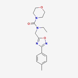 molecular formula C17H22N4O3 B5483563 N-ethyl-N-{[3-(4-methylphenyl)-1,2,4-oxadiazol-5-yl]methyl}-4-morpholinecarboxamide 