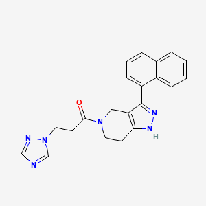 3-(1-naphthyl)-5-[3-(1H-1,2,4-triazol-1-yl)propanoyl]-4,5,6,7-tetrahydro-1H-pyrazolo[4,3-c]pyridine