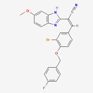 3-{3-bromo-4-[(4-fluorobenzyl)oxy]phenyl}-2-(5-methoxy-1H-benzimidazol-2-yl)acrylonitrile