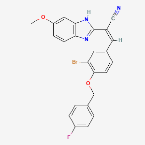 molecular formula C24H17BrFN3O2 B5483603 3-{3-bromo-4-[(4-fluorobenzyl)oxy]phenyl}-2-(5-methoxy-1H-benzimidazol-2-yl)acrylonitrile 