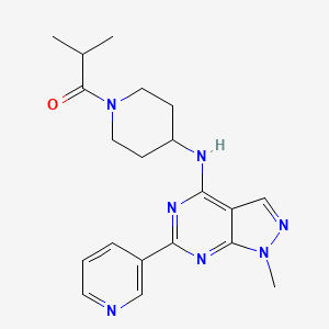 molecular formula C20H25N7O B5483605 N-(1-isobutyryl-4-piperidinyl)-1-methyl-6-(3-pyridinyl)-1H-pyrazolo[3,4-d]pyrimidin-4-amine 