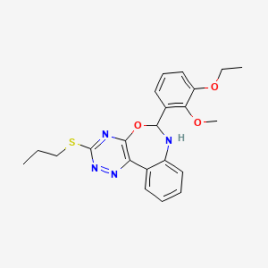 molecular formula C22H24N4O3S B5483610 6-(3-ethoxy-2-methoxyphenyl)-3-(propylthio)-6,7-dihydro[1,2,4]triazino[5,6-d][3,1]benzoxazepine 