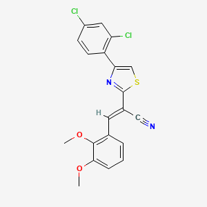 molecular formula C20H14Cl2N2O2S B5483620 2-[4-(2,4-dichlorophenyl)-1,3-thiazol-2-yl]-3-(2,3-dimethoxyphenyl)acrylonitrile 