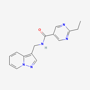 molecular formula C15H15N5O B5483650 2-ethyl-N-(pyrazolo[1,5-a]pyridin-3-ylmethyl)pyrimidine-5-carboxamide 