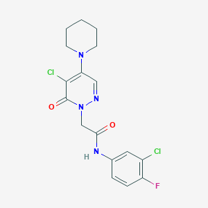 molecular formula C17H17Cl2FN4O2 B5483657 N-(3-chloro-4-fluorophenyl)-2-[5-chloro-6-oxo-4-(1-piperidinyl)-1(6H)-pyridazinyl]acetamide 