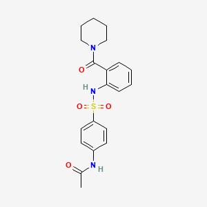 molecular formula C20H23N3O4S B5483678 N-[4-({[2-(1-piperidinylcarbonyl)phenyl]amino}sulfonyl)phenyl]acetamide 