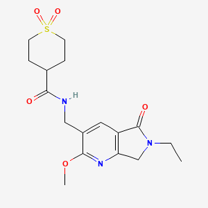 N-[(6-ethyl-2-methoxy-5-oxo-6,7-dihydro-5H-pyrrolo[3,4-b]pyridin-3-yl)methyl]tetrahydro-2H-thiopyran-4-carboxamide 1,1-dioxide