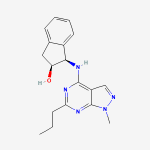 molecular formula C18H21N5O B5483737 (1R,2S)-1-[(1-methyl-6-propyl-1H-pyrazolo[3,4-d]pyrimidin-4-yl)amino]-2-indanol 