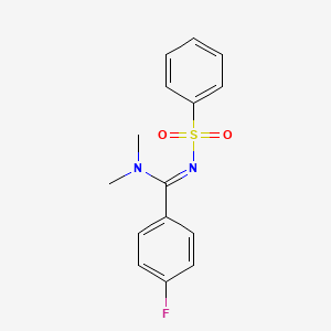 4-fluoro-N,N-dimethyl-N'-(phenylsulfonyl)benzenecarboximidamide