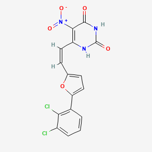 molecular formula C16H9Cl2N3O5 B5483748 6-{2-[5-(2,3-dichlorophenyl)-2-furyl]vinyl}-5-nitro-2,4(1H,3H)-pyrimidinedione 