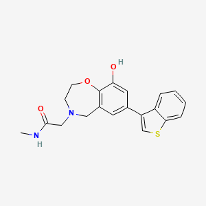 molecular formula C20H20N2O3S B5483753 2-[7-(1-benzothien-3-yl)-9-hydroxy-2,3-dihydro-1,4-benzoxazepin-4(5H)-yl]-N-methylacetamide 