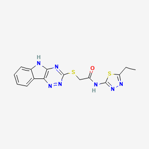 N-(5-ethyl-1,3,4-thiadiazol-2-yl)-2-(5H-[1,2,4]triazino[5,6-b]indol-3-ylthio)acetamide