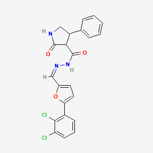 molecular formula C22H17Cl2N3O3 B5483771 N'-{[5-(2,3-dichlorophenyl)-2-furyl]methylene}-2-oxo-4-phenyl-3-pyrrolidinecarbohydrazide 