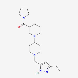 molecular formula C21H35N5O B5483794 1'-[(3-ethyl-1H-pyrazol-5-yl)methyl]-3-(pyrrolidin-1-ylcarbonyl)-1,4'-bipiperidine 