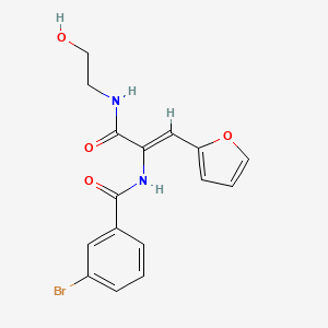 molecular formula C16H15BrN2O4 B5483805 3-bromo-N-(2-(2-furyl)-1-{[(2-hydroxyethyl)amino]carbonyl}vinyl)benzamide 