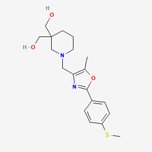 molecular formula C19H26N2O3S B5483812 [1-({5-methyl-2-[4-(methylthio)phenyl]-1,3-oxazol-4-yl}methyl)piperidine-3,3-diyl]dimethanol 