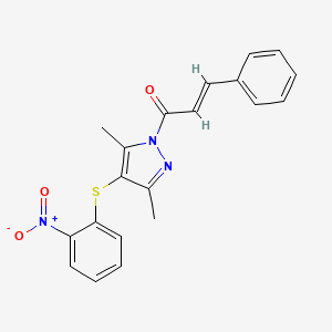 molecular formula C20H17N3O3S B5483815 1-cinnamoyl-3,5-dimethyl-4-[(2-nitrophenyl)thio]-1H-pyrazole 