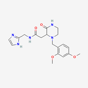 molecular formula C19H25N5O4 B5483822 2-[1-(2,4-dimethoxybenzyl)-3-oxo-2-piperazinyl]-N-(1H-imidazol-2-ylmethyl)acetamide 