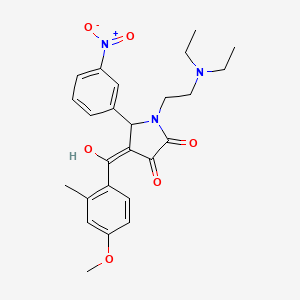 molecular formula C25H29N3O6 B5483876 1-[2-(diethylamino)ethyl]-3-hydroxy-4-(4-methoxy-2-methylbenzoyl)-5-(3-nitrophenyl)-1,5-dihydro-2H-pyrrol-2-one 