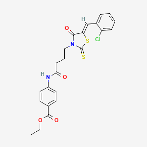 ethyl 4-({4-[5-(2-chlorobenzylidene)-4-oxo-2-thioxo-1,3-thiazolidin-3-yl]butanoyl}amino)benzoate