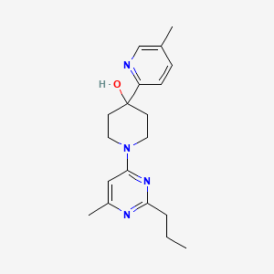 molecular formula C19H26N4O B5483939 1-(6-methyl-2-propylpyrimidin-4-yl)-4-(5-methylpyridin-2-yl)piperidin-4-ol 