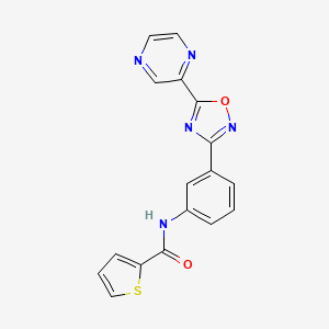 molecular formula C17H11N5O2S B5483965 N-[3-(5-pyrazin-2-yl-1,2,4-oxadiazol-3-yl)phenyl]thiophene-2-carboxamide 