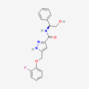 molecular formula C19H18FN3O3 B5483981 5-[(2-fluorophenoxy)methyl]-N-[(1S)-2-hydroxy-1-phenylethyl]-1H-pyrazole-3-carboxamide 