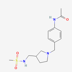 molecular formula C15H23N3O3S B5483995 N-{4-[(3-{[(methylsulfonyl)amino]methyl}pyrrolidin-1-yl)methyl]phenyl}acetamide 