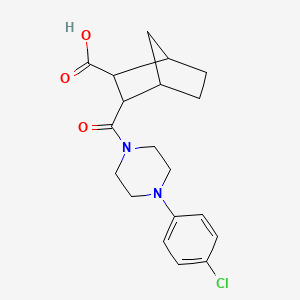 molecular formula C19H23ClN2O3 B5484014 3-{[4-(4-chlorophenyl)-1-piperazinyl]carbonyl}bicyclo[2.2.1]heptane-2-carboxylic acid 
