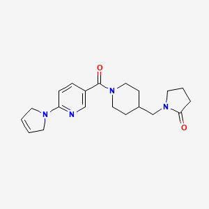 molecular formula C20H26N4O2 B5484050 1-[(1-{[6-(2,5-dihydro-1H-pyrrol-1-yl)pyridin-3-yl]carbonyl}piperidin-4-yl)methyl]pyrrolidin-2-one 